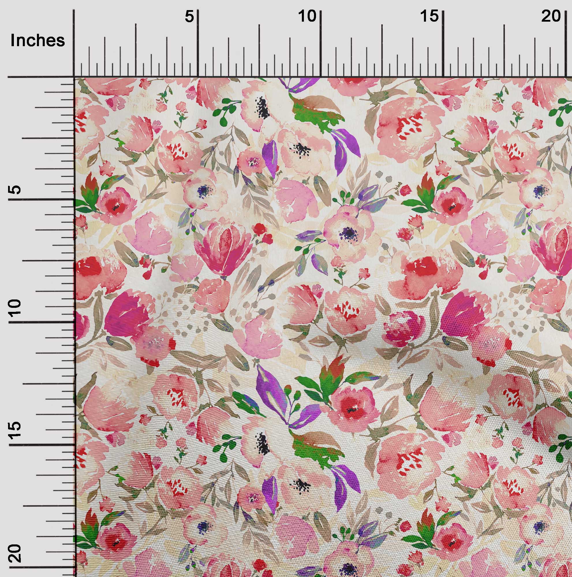 oneOone Cotton Poplin Fuschia Pink Fabric Floral Quilting Supplies Print Sewing Fabric By The Yard 56 Inch Wide-YN