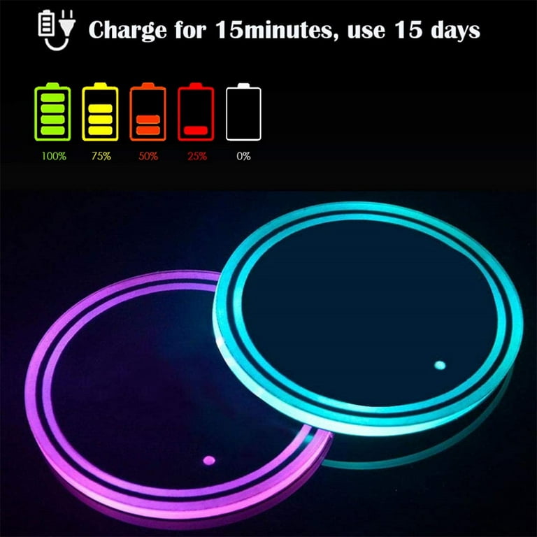 Gaming Coasters by Dreamcontroller USB Rechargeable LED Coaster for Gamer Room Decor. Light Up Coasters for Gaming Desk Decor, Nerd Decorations, Nerdy