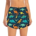 thumbnail image 4 of Lsque Colorful Dinosaur Printed Women's Running Shorts with Liner Pockets,Elastic Quick Dry Workout Athletic Gym Yoga Shorts,Womens High Waist Shorts-Small, 4 of 9
