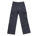thumbnail image 3 of Men's Straight Leg Flared Cargo Pants - Wide Leg, Multiple Pockets, Polyester Fabric, Work Casual (S-XXXL), Trendy Outings, 3 of 3