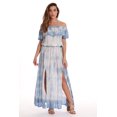 thumbnail image 1 of Riviera Sun Tie Dye Off Shoulder Maxi Sundress (Small, Blue), 1 of 3