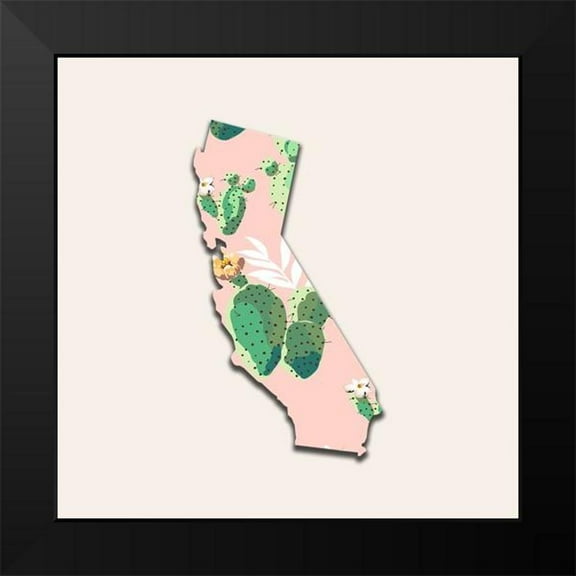 Phillip, Jamie 12x12 Black Modern Framed Museum Art Print Titled - California Map