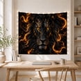thumbnail image 5 of Black Lion Face With Molten Gold Cracks, Mysterious Fantasy Style For Lion Lovers, Wildlife Wall Art, Housewarming Gift, Tapestry Wall Hanging For Bedroom, Living Room And Dorm, 5 of 7