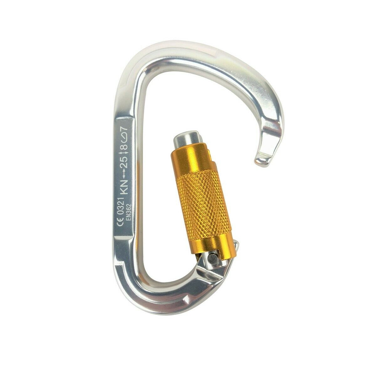 5 Heavy Duty Climbing Twist Gate Auto Locking Aluminum D Ring 25kn Carabiner Hammock Clips