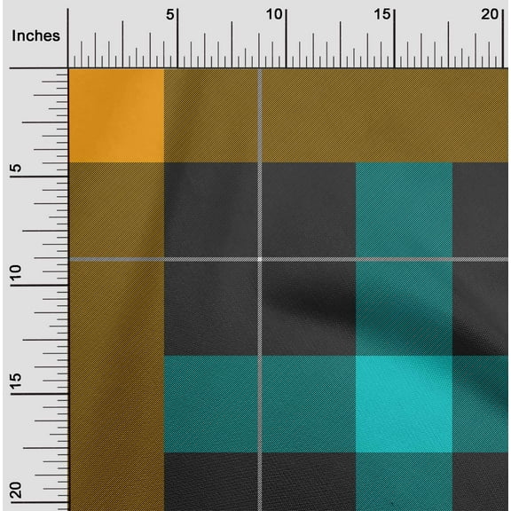 oneOone Organic Cotton Poplin Twill Fabric Tartan Check Print Fabric BTY 42 Inch Wide