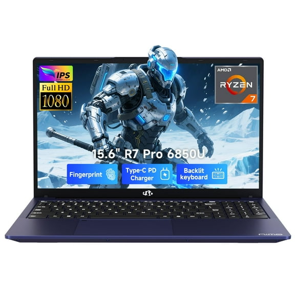 15.6" Light-Gaming-Laptop, 8 Cores AMD Ryzen 7 Pro 6850U 16GB LPDDR5 RAM 1TB SSD (Beat i7-1360P Up to 4.7GHz) AMD Radeon 680M GPU IPS FHD Computer with 100W Type-C Backlit Keyboard Fingerprint