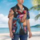 thumbnail image 3 of Balery Blue Dinosaur Camisas hawaianas de manga corta para hombre, camisas playeras de corte holgado, camisas de vacaciones con botones,XX-Large, 3 of 7