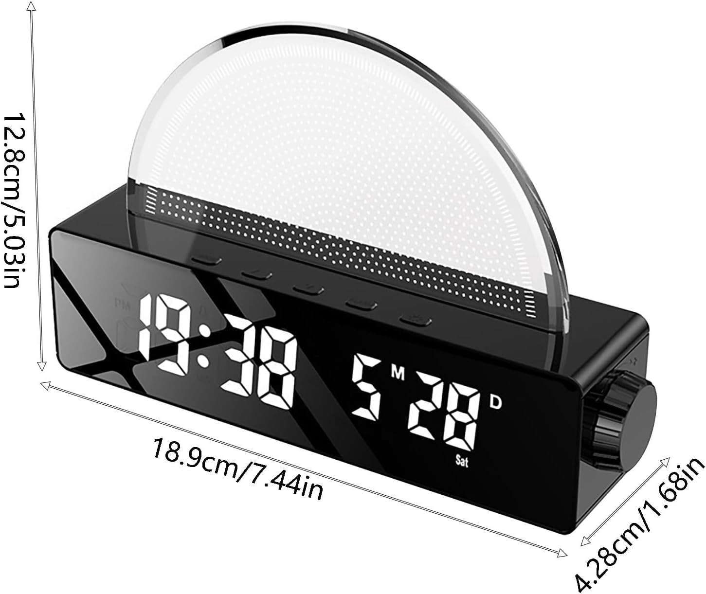 Alarm Clock Bedside Powered with Led Night Light Wake Up Sunrise Electric Silent Non Ticking Digital Alarm Clocks for Heavy Sleepers Snooze with Large Display Temperature (White, One Size)