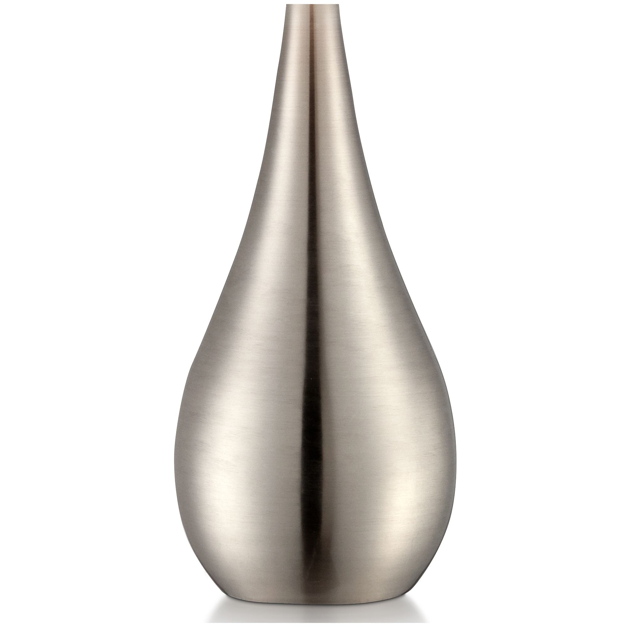360 Lighting Modern Accent Table Lamp 21" High Brushed Nickel Metal Teardrop White Cylinder Shade for Bedroom Living Room House Bedside Nightstand