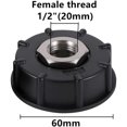 thumbnail image 2 of Adaptador de tanque de agua de rosca gruesa IBC S60X6 con accesorios de boquilla de válvula de acero inoxidable (rosca interna de 1/2"), 2 of 4