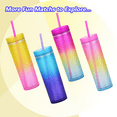 thumbnail image 6 of 2 Pack 16oz Yellow to Pink Gradient Straw Cup, Double Wall Tumbler for Daily Use at Home or Office, 6 of 7