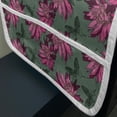 thumbnail image 3 of Floral Microwave Oven Cover, Birds Pointy Petals Hand Drawn Sketch Illustration, Water Resistant Organizer with Pockets for Kitchen, 36" x 12", Pink Laurel Green, by Ambesonne, 3 of 4