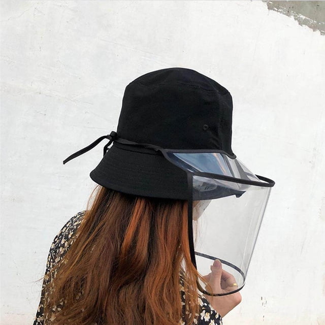 Women's Two-ways Bucket Hat Protective Sun Hat with Removable Clear Visor