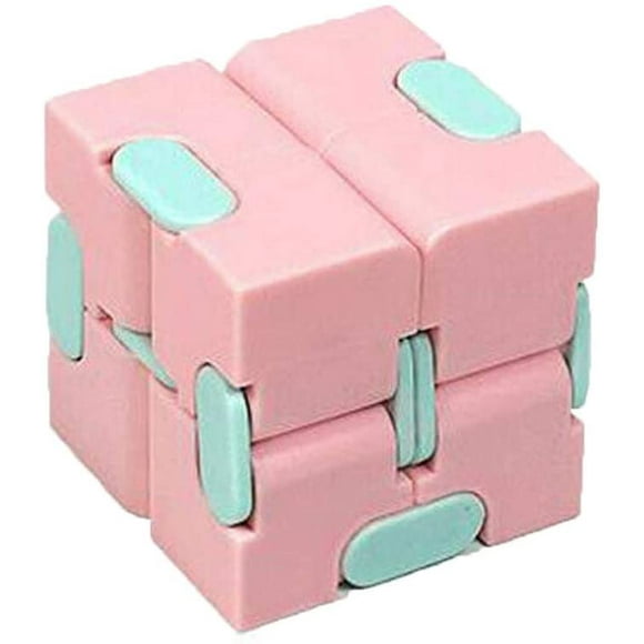 Infinity Cube Fidget Toy for Kids & Adults, Sensory Stress Relief Decompression Fidget Finger Toys Stress and Anxiety Relief Cool Hand Mini Kill Time Toys Infinite Cube for Add, ADHD (Pink)