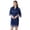 Blue, variant on Silk Robe for Women's 3/4 Sleeve Lace Trim Satin Kimono Bridesmaid Bride Party Nightgown S-XL