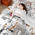thumbnail image 4 of Homewish Fashion Paris Girl Twin Bedding Sets 7-Piece, Romantic Valentine's Day Bedding Comforter Set, Teen Adult Girl Women Reversible Sheet Sets, Super Cozy Room Decor, 4 of 7