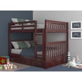 thumbnail image 4 of Discovery World Furniture - Full over Full Size Ladder Bunk Bed with 3 Drawers, Bunk Bed with Storage, Merlot, 4 of 7