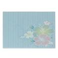 thumbnail image 1 of Flower Cutting Board, Bouquet of Hibiscus Flowers on Vertical Striped Background Soft Color Print, Decorative Tempered Glass Cutting and Serving Board, Small Size, Pale Blue Pale Pink, by Ambesonne, 1 of 1