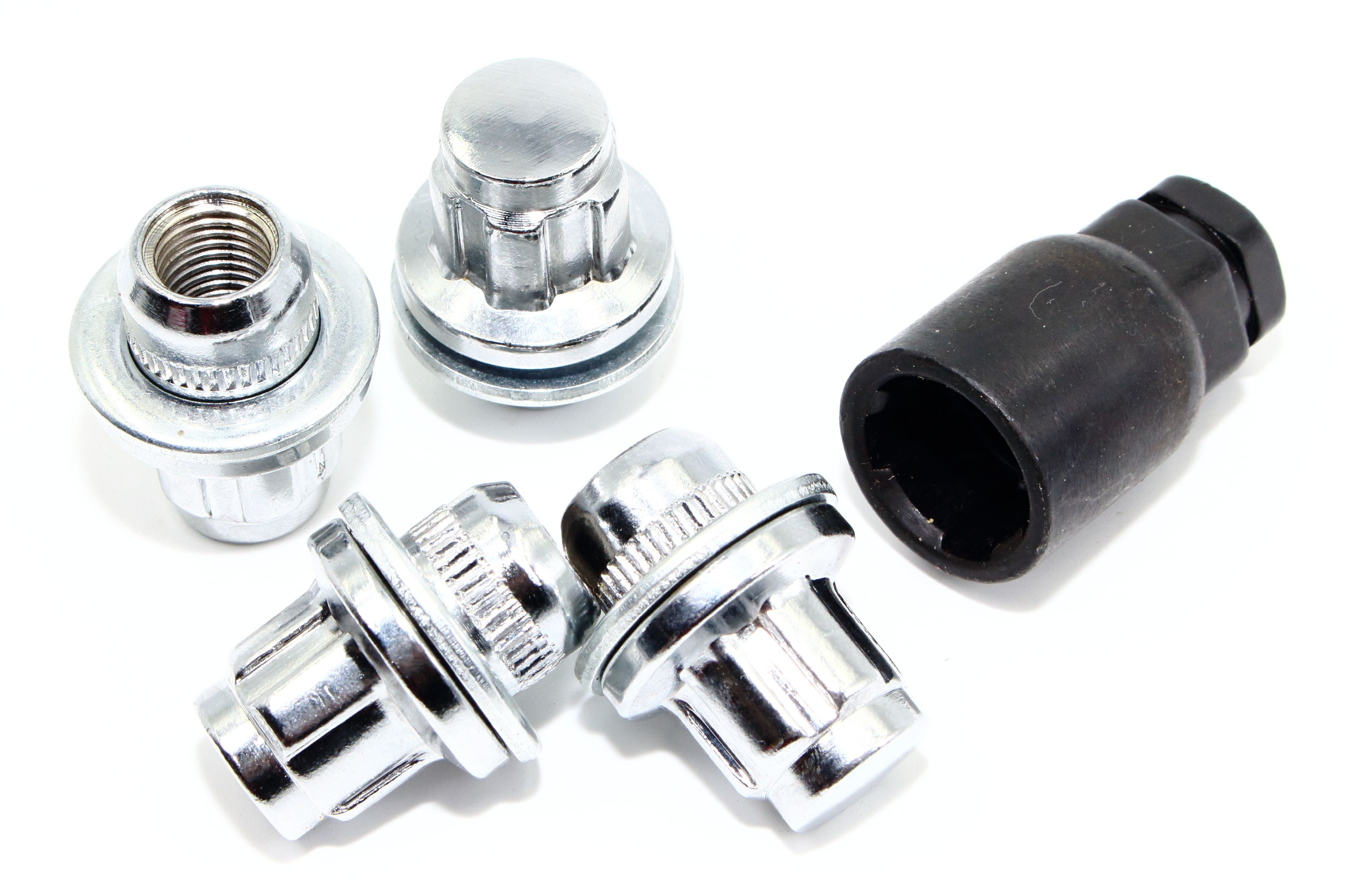 Set of 4 14x1.5 Veritek OEM Style Factory Replacement Chrome Lug Nut