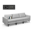 thumbnail image 1 of Costway Modular 3-Seat Sofa Couch with  Socket USB Ports & Side Storage Pocket Light Grey, 1 of 10