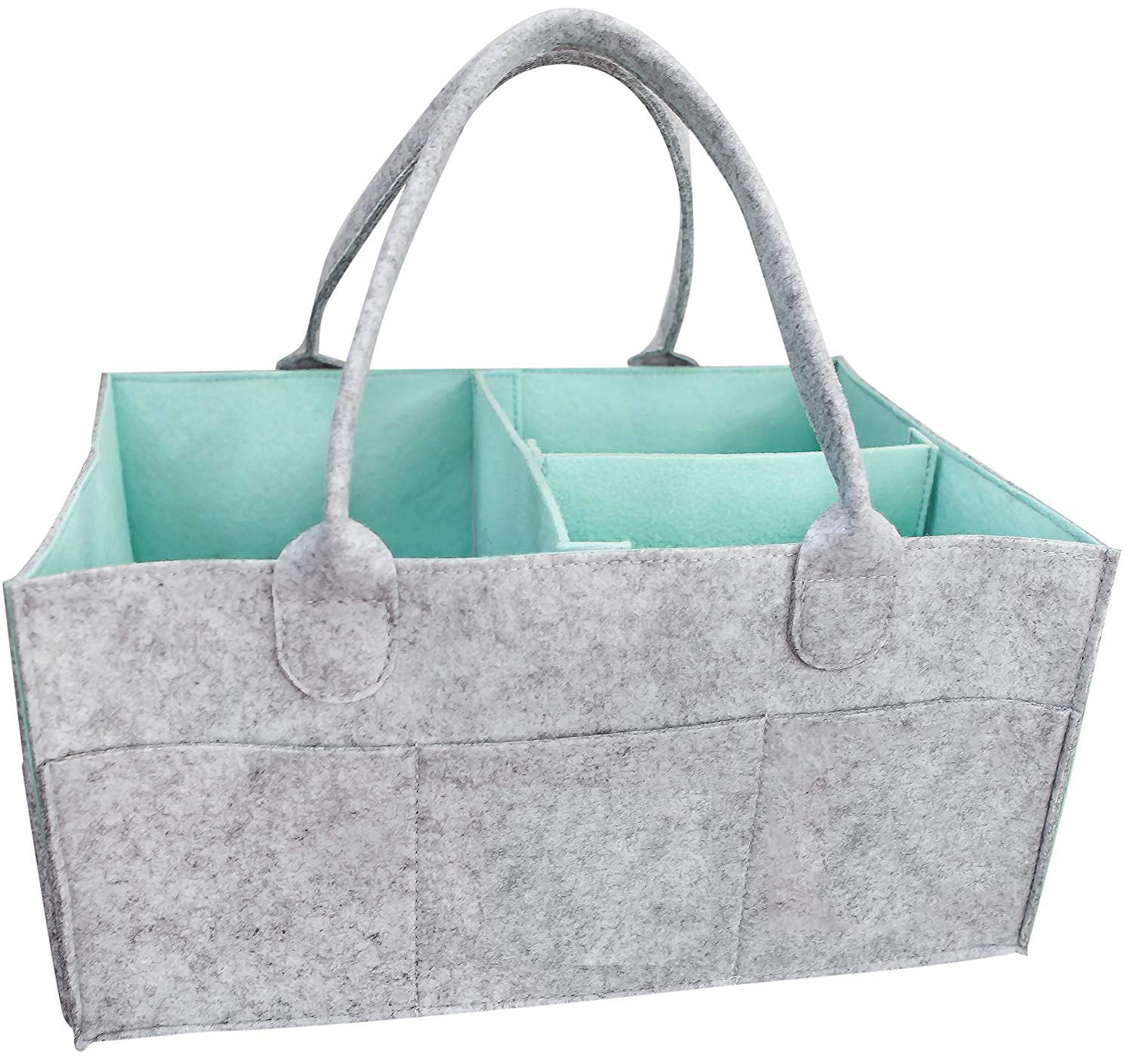 Grey Baby Diaper Caddy Organizer Tote Baby Shower Gifts for Newborn LDOIGBT Large Nursery Storage Bin with Changing Mat and Car Organizer for Baby Diapers and Wipes 