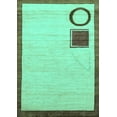 thumbnail image 1 of Ahgly Company Machine Washable Indoor Rectangle Solid Turquoise Blue Modern Area Rugs, 3' x 5', 1 of 4
