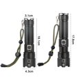 thumbnail image 3 of Portable Strong Light Flashlight 7X7MM LED 30W 5V Micro USB Rechargeable Zoom Flashlight Can Be Output And Input Suitable For Camping, Climbing, Night Riding, Caving: Waterproof Rating IPX4, 3 of 14