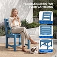 thumbnail image 6 of KINGYES 7-Piece Outdoor Dining Set, HDPE Patio Table and Chairs with Umbrella Hole, Blue, 6 of 12