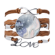 thumbnail image 1 of Resumen acuarela, tinta de sombreado Pulsera de cuero Negro trenzado pulsera de cuerda de amor Unbranded M, 1 of 3