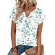 thumbnail image 5 of Camiseta de Manga Corta de Verano para Mujeres Moda Cuello en V Casual Color Sólido Poliéster Uso Diario, 5 of 7
