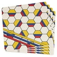 thumbnail image 1 of World Cup Colombia Soccer Ball Set of 4 Square Sandstone Coasters, 1 of 2