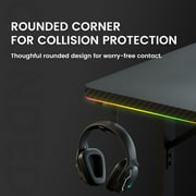 GTRACING 55 Large RGB Sturdy Gaming Desk with Mouse Pad T-Shaped Office Chair Computer Desk Spacious Work Surface Table, Black