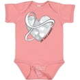 thumbnail image 3 of Inktastic Lung Cancer Awareness White Ribbon Around Heart Boys or Girls Baby Bodysuit, 3 of 5