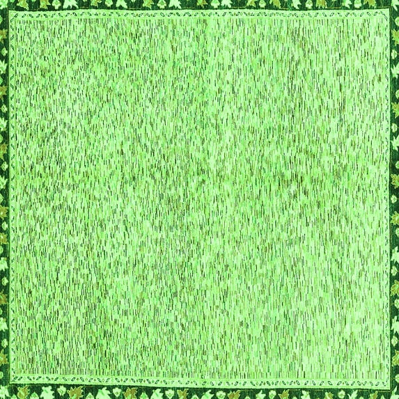 Ahgly Company Indoor Square Abstract Green Modern Area Rugs, 3' Square