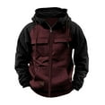 thumbnail image 1 of KIHOUT Zip up Hoodie Men Full Zip Long Sleeve Sweatshirt Tactical Hooded Drawstring Pullover with Multi Pocket Workout Jacket, 1 of 8