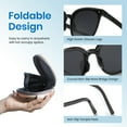 thumbnail image 3 of Folding Polarized Sunglasses for Women Men Foldable Driving Anti-glare Sun Glasses, UV400 Protection Ultra Lightweight Folding Sunglasses, with Folding Sunglasses Case, 3 of 10