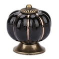 thumbnail image 3 of Tiradores de cerámica con forma de calabaza, estilo europeo, para armarios, cajones y muebles (negro), 3 of 10