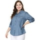 thumbnail image 1 of CamiDe Cambray ManLarCon Bolsillo En El Pecho TalGrande PaMujer Azul XL, 1 of 6