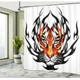 thumbnail image 5 of Ambesonne Tattoo Shower Curtain, Jungle Tigers Prince, 69"Wx70"L, Orange and Black, 5 of 5