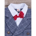 thumbnail image 4 of Coduop Toddler Kids Baby Boys Gentleman Outfits Dress Shirt with Bowtie Tops + Pants Clothes Set, 4 of 7