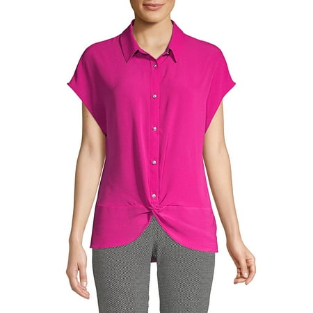 Jones New York Woman Three Button Suit Jacket - Twist Button Front Blouse