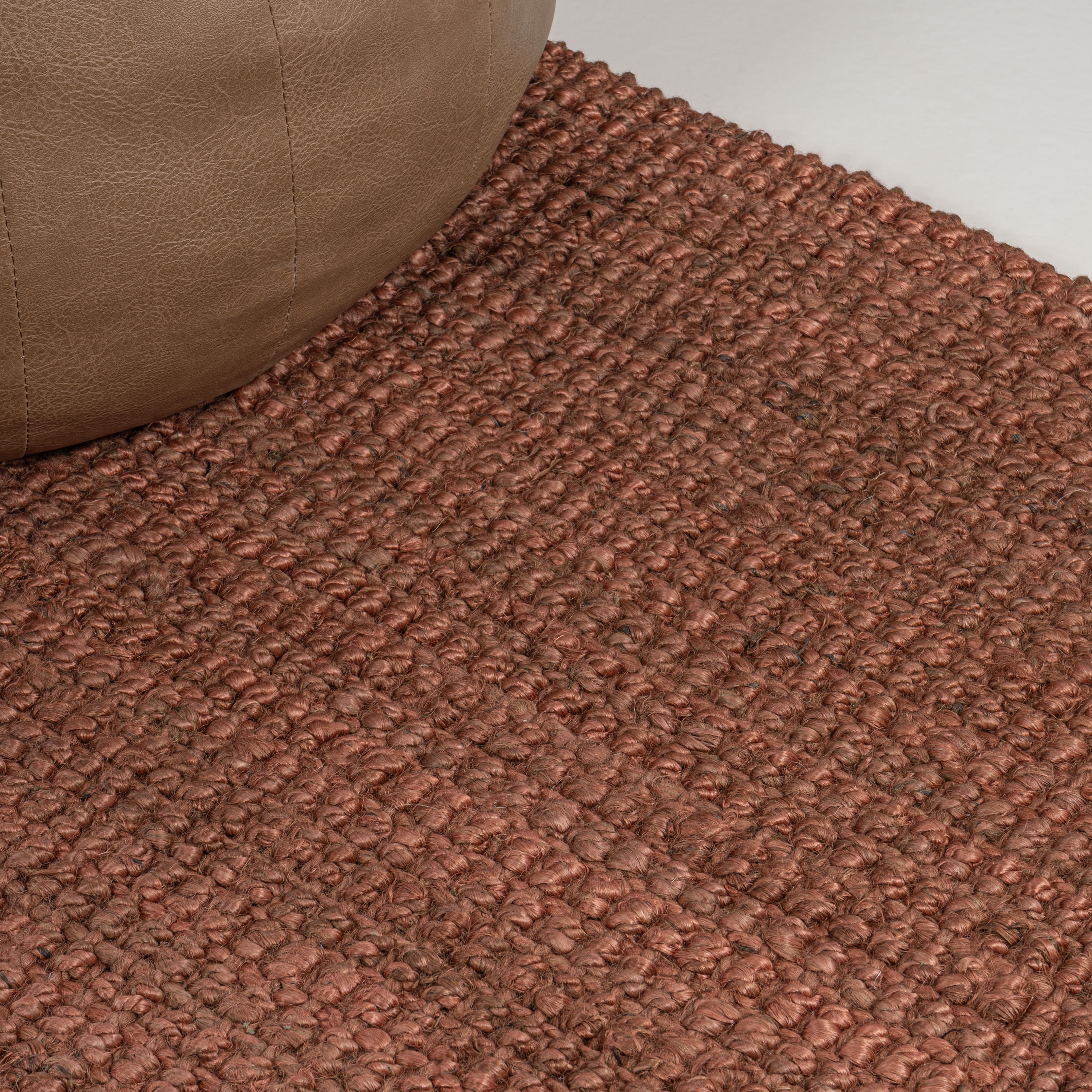 JONATHAN Y NATURAL FIBER 3 x 5 Area Rug, Pata Hand Woven Chunky Jute - Terracotta, NRF102F-3