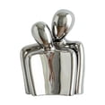 thumbnail image 1 of Estatua abstracta de pareja abrazándose, figura de cerámica, colección única de arte de recuerdo Plata, 1 of 9