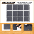 thumbnail image 2 of 12 Pack Floor Exercise Mat for Home Gym or Floor Padding for Yoga, Weights Gym Equipment Gray, 2 of 6