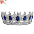 thumbnail image 4 of EeaseMX Elegante corona de novia, tocado de boda, tocado encantador, accesorio para vestido de novia, adorno para el cabello de fiesta para mujer (plata y azul), 4 of 7