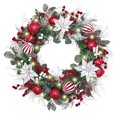 thumbnail image 1 of KG Christmas Factory OEM/ODM corona de Navidad 24 pulgadas luces con pilas guirnaldas de guirnaldas decoración coronas de Navidad artificiales, 1 of 4