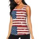 thumbnail image 1 of Fotbe Vintage American Flag Blusas Sin Mangas para Mujer – Estilo Casual, Corte Suelto, Slim-Fit, Cuello Redondo Deportivo, Tops de Verano para Gimnasio y Yoga-Medium, 1 of 7
