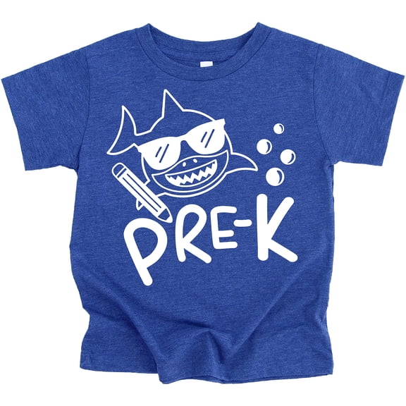 Pre-K Shark First Day of School Gift Back to School Vintage Royal Shirt 3T