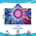 thumbnail image 2 of Colorful Tie Dye Flame Flower Pattern Hooded Bath Towel，50"x30" for Ages 3 To 12 Kids, Quick Dry Lightweight Soft Microfiber Hood Beach Towel Cover Up for Kids, 2 of 7