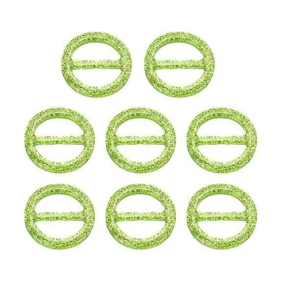 8Pack Plastic Tee Shirt Clips, 25mm Round Bling Resin Scarf Ring Buckle (Green)